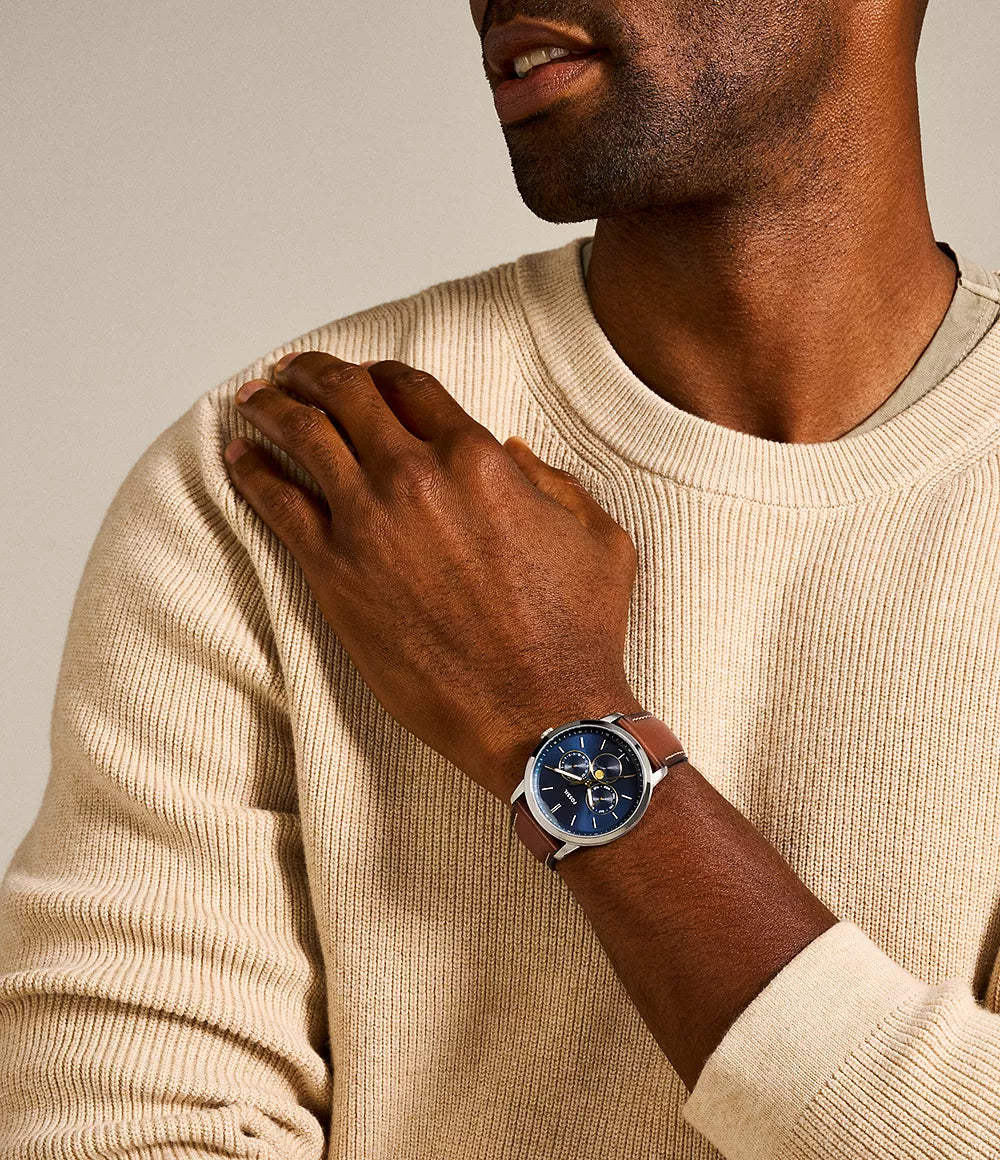 Reloj Fossil Neutra Moonphase de hombre pulsera de cuero 42 mm