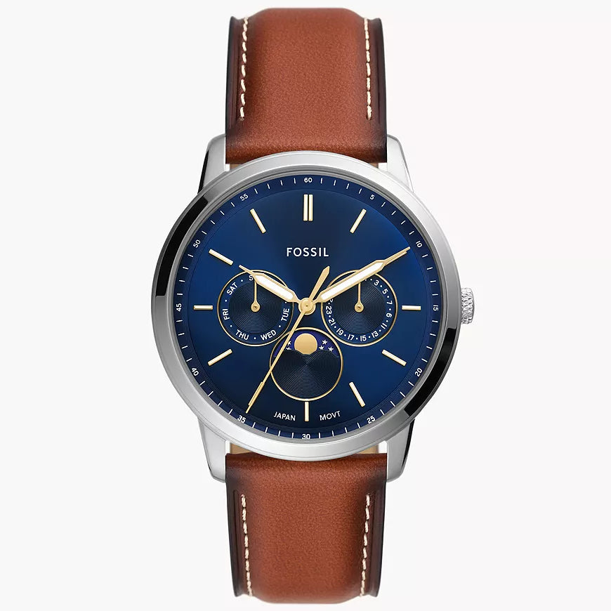 Reloj Fossil Neutra Moonphase de hombre pulsera de cuero 42 mm