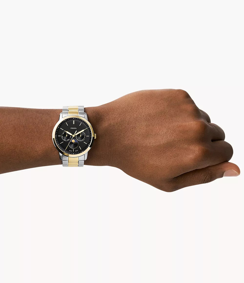 Reloj Fossil Moonphase de hombre banda de metal