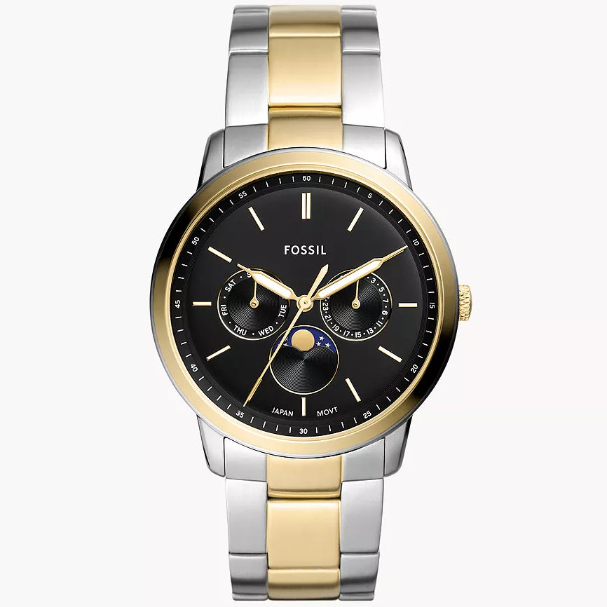Reloj Fossil Moonphase de hombre banda de metal