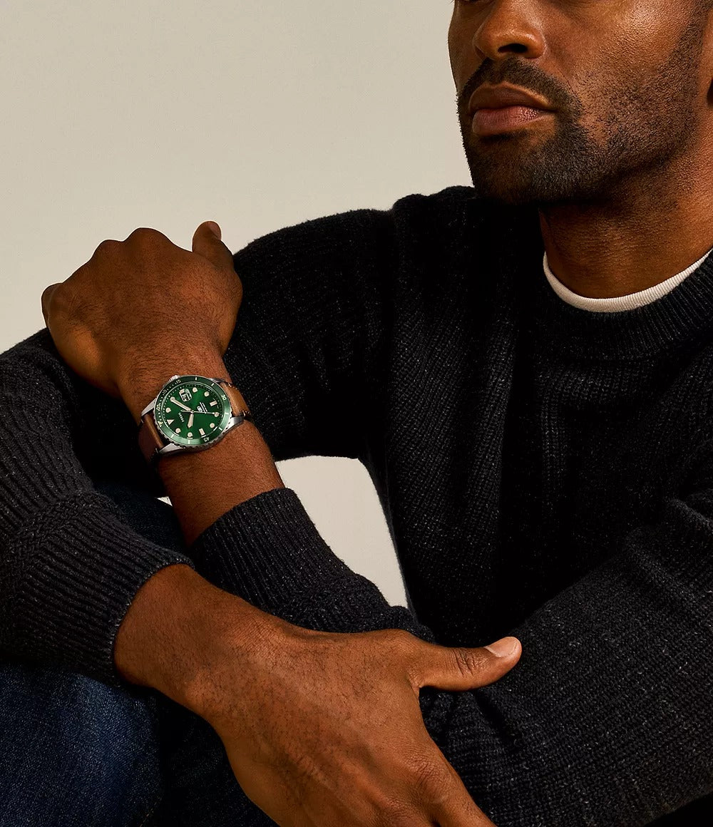 Fossil Blue Dive Reloj para Caballero Pulsera de Cuero Análogo