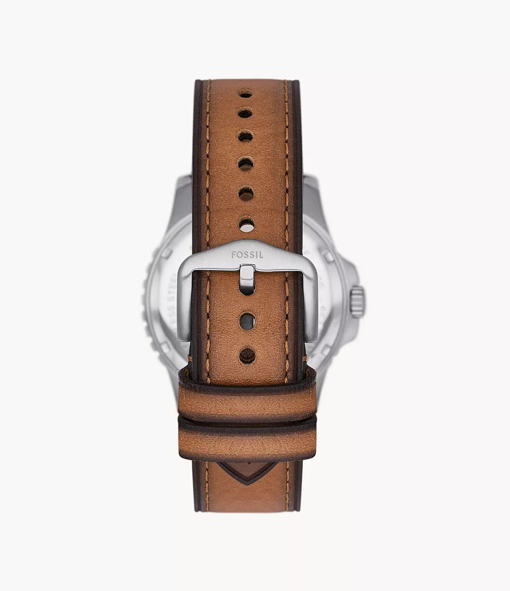 Fossil Blue Dive Reloj para Caballero Pulsera de Cuero Análogo