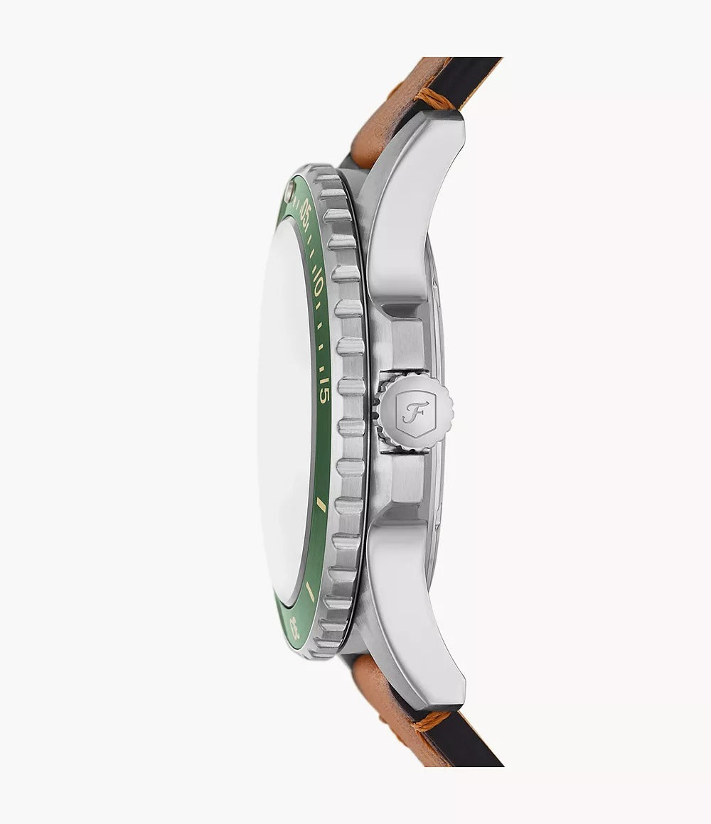 Fossil Blue Dive Reloj para Caballero Pulsera de Cuero Análogo