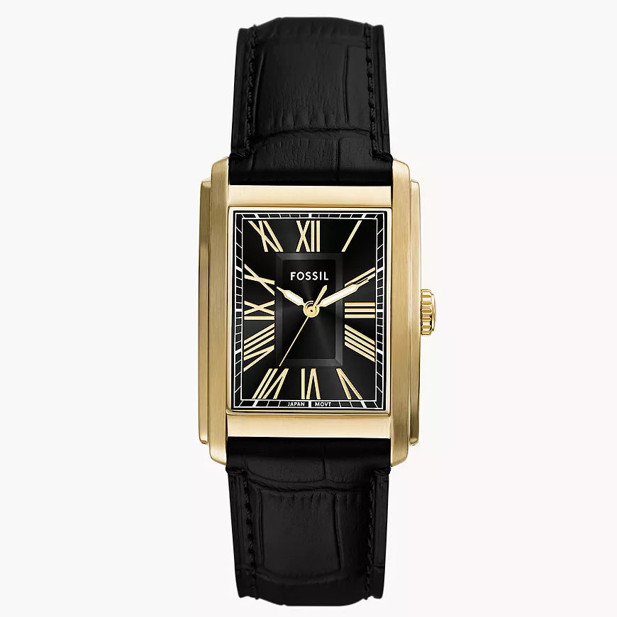 Reloj Fossil Carraway para caballero pulsera de cuero cuadrado