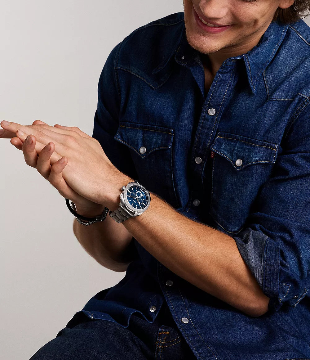 Reloj Machine Fossil de hombre pulsera de metal 44mm