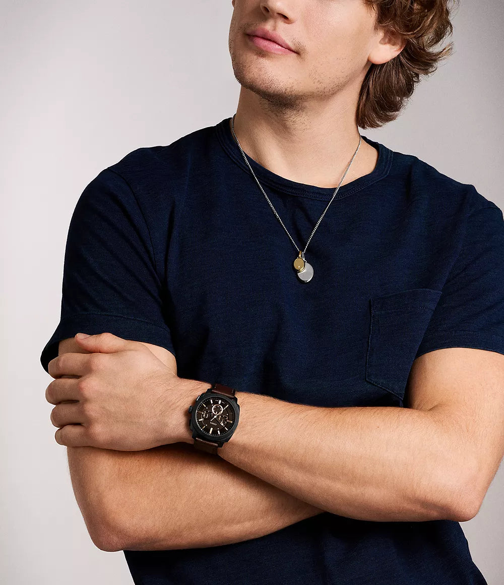 Reloj Fossil Machine de hombre banda de piel 44 mm