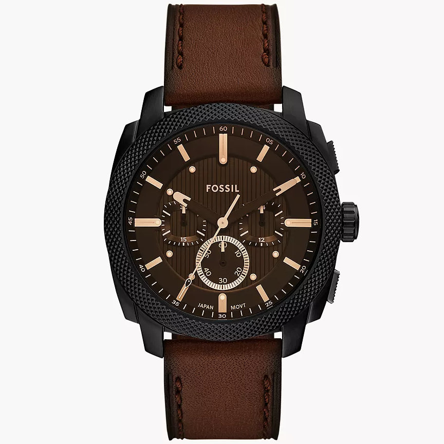 Reloj Fossil Machine de hombre banda de piel 44 mm