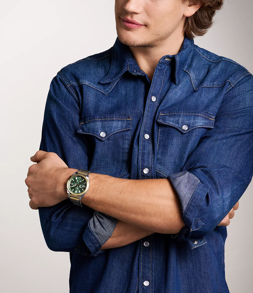 Reloj Fossil Everett Smoke de hombre banda de metal 44 mm