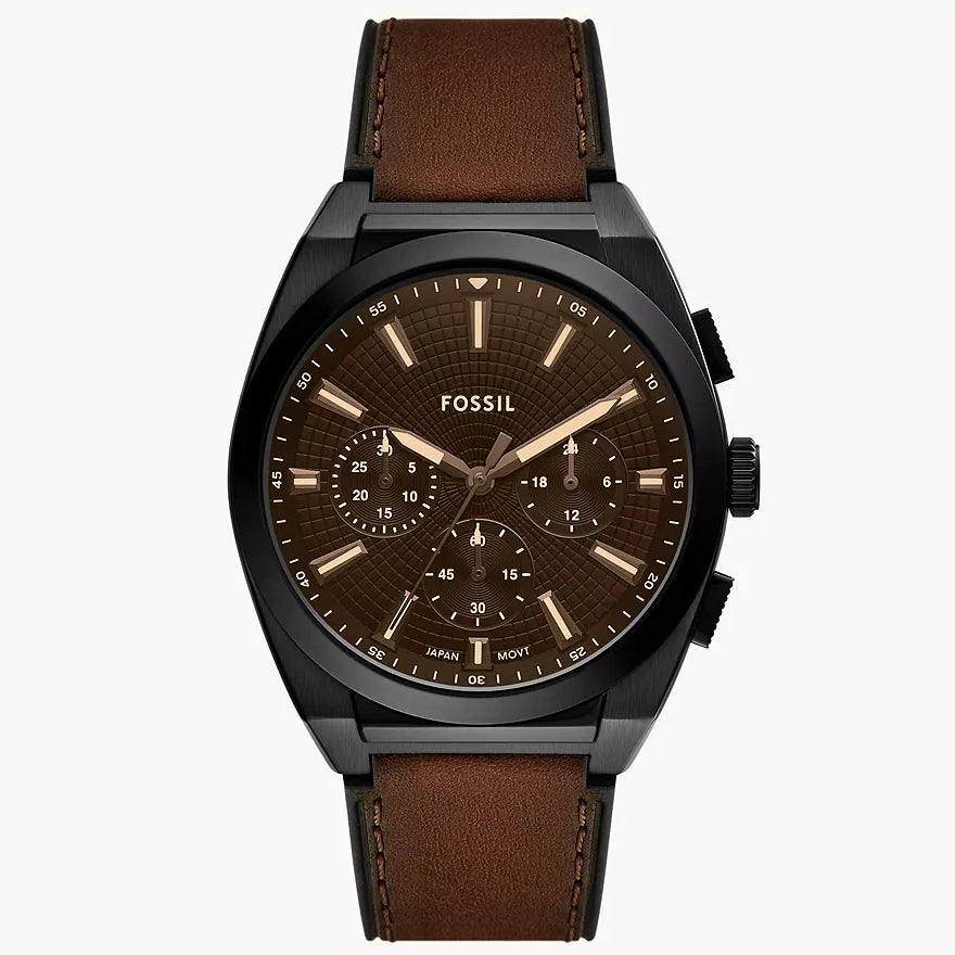 Reloj Fossil Everett de hombre banda de piel 44 mm