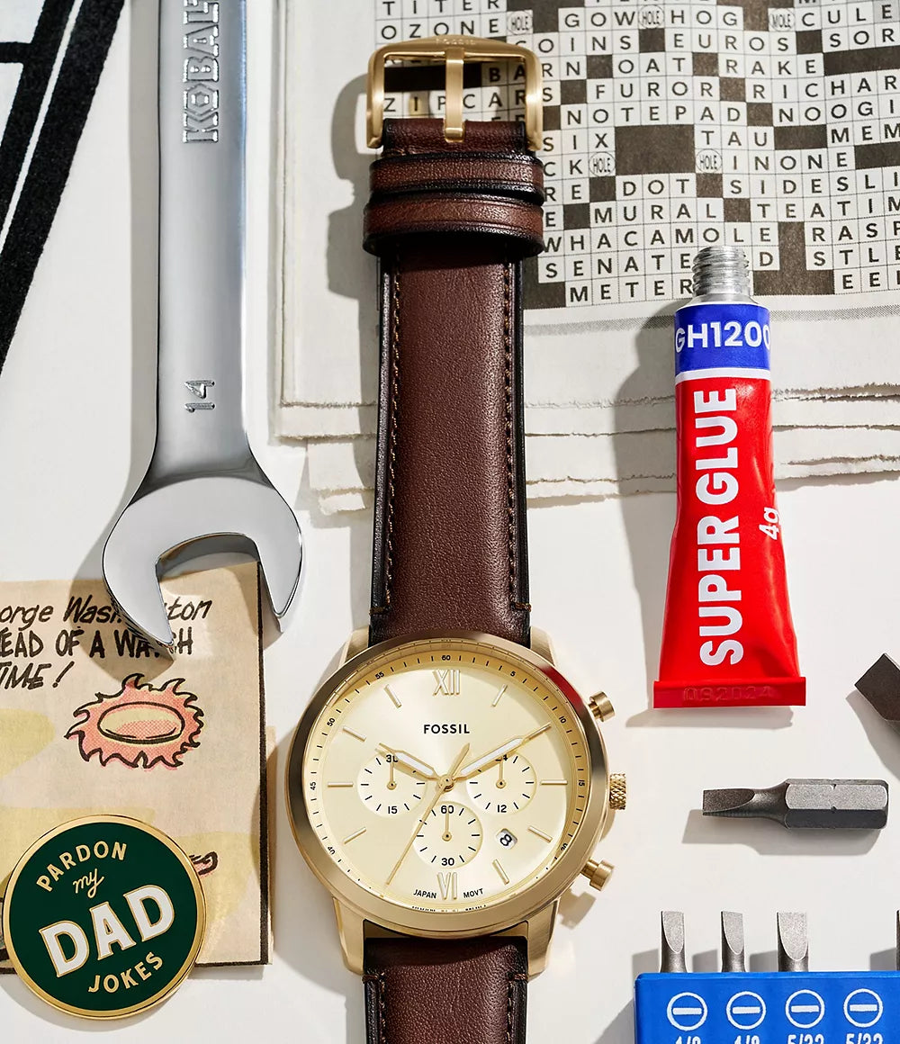 Fossil Neutra reloj Análogo para Caballero Correa de Cuero