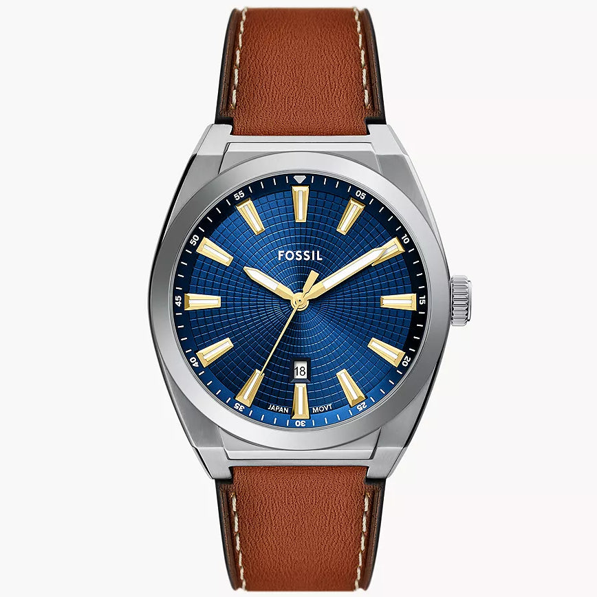 Reloj Fossil Everett de hombre banda de piel 44 mm