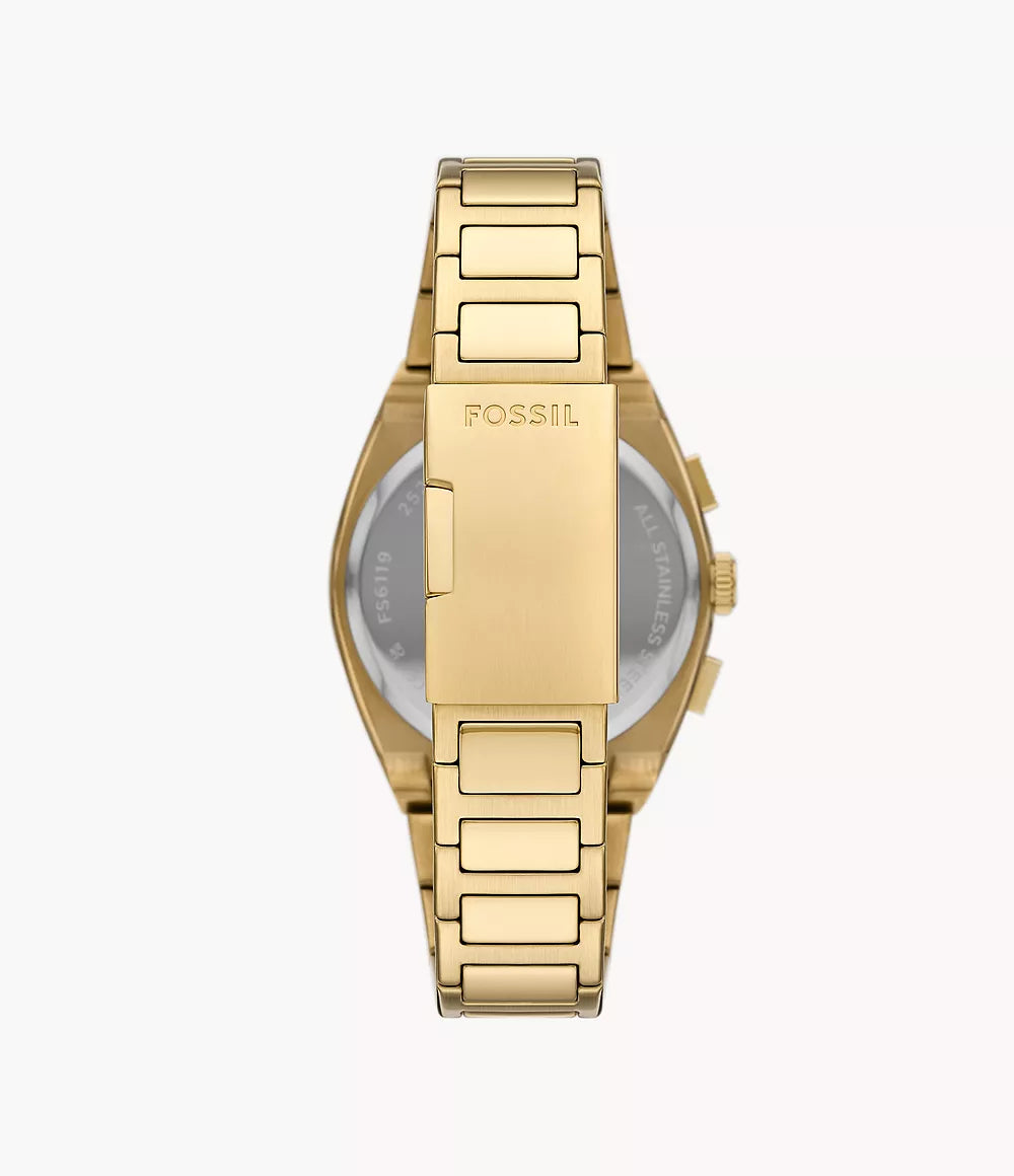 Reloj Fossil Everett Smoke de hombre banda de metal 44 mm