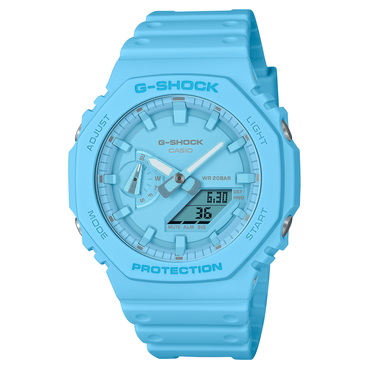 GA-2100 Reloj G-Shock Pulsera de Caucho para Hombre Doble hora