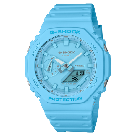 GA-2100 Reloj G-Shock Pulsera de Caucho para Hombre Doble hora
