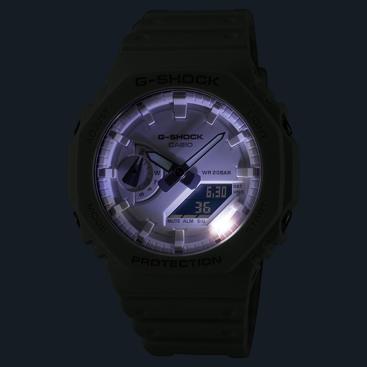 GA-2100 Reloj G-Shock Pulsera de Caucho para Hombre Doble hora