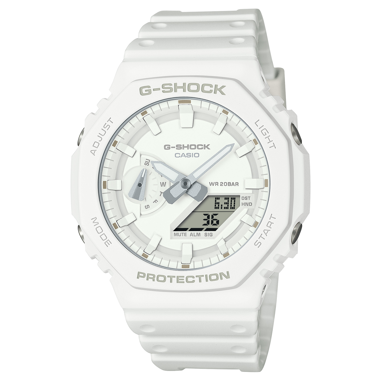 GA-2100 Reloj G-Shock Pulsera de Caucho para Hombre Doble hora