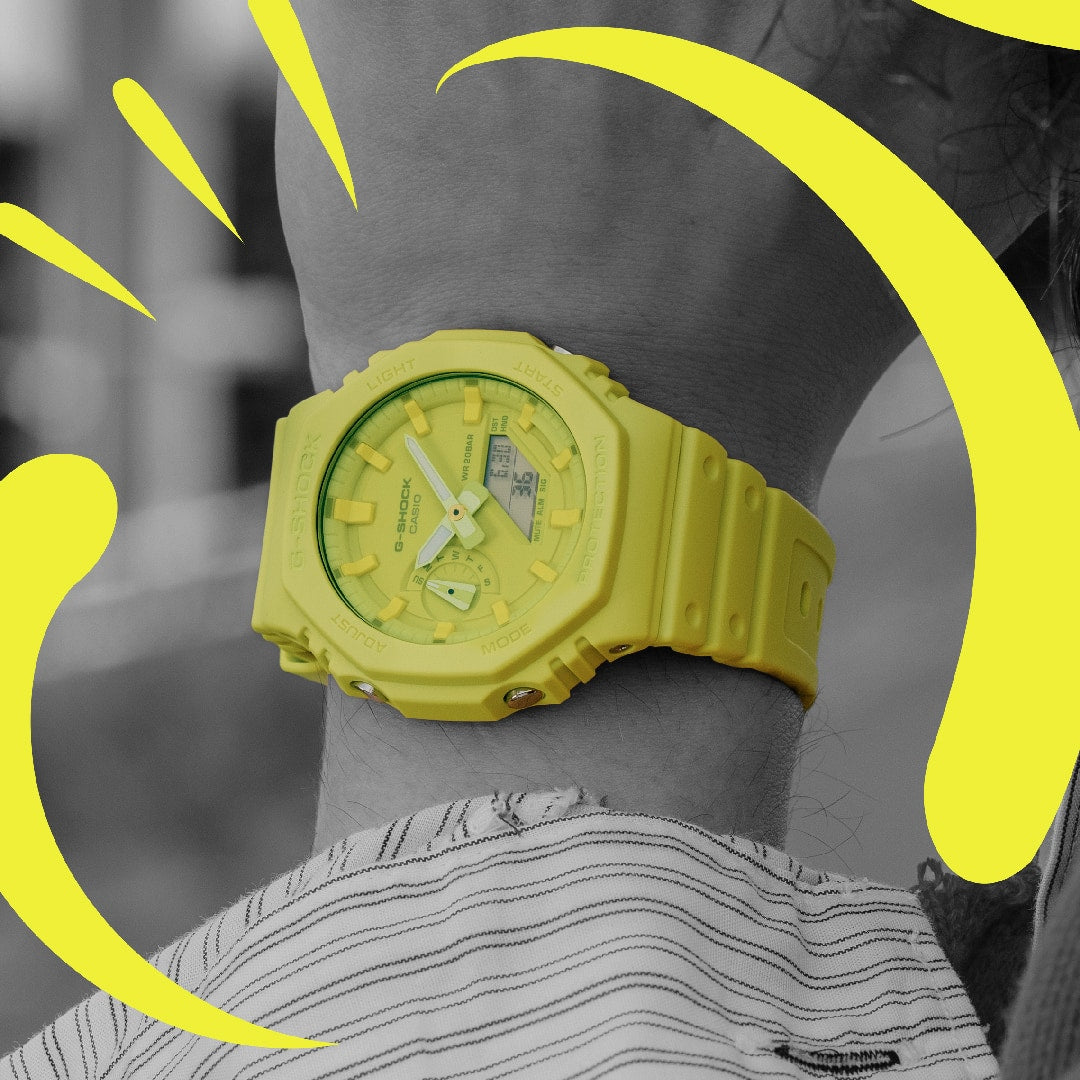 GA-2100 Reloj G-Shock Pulsera de Caucho para Hombre Doble hora