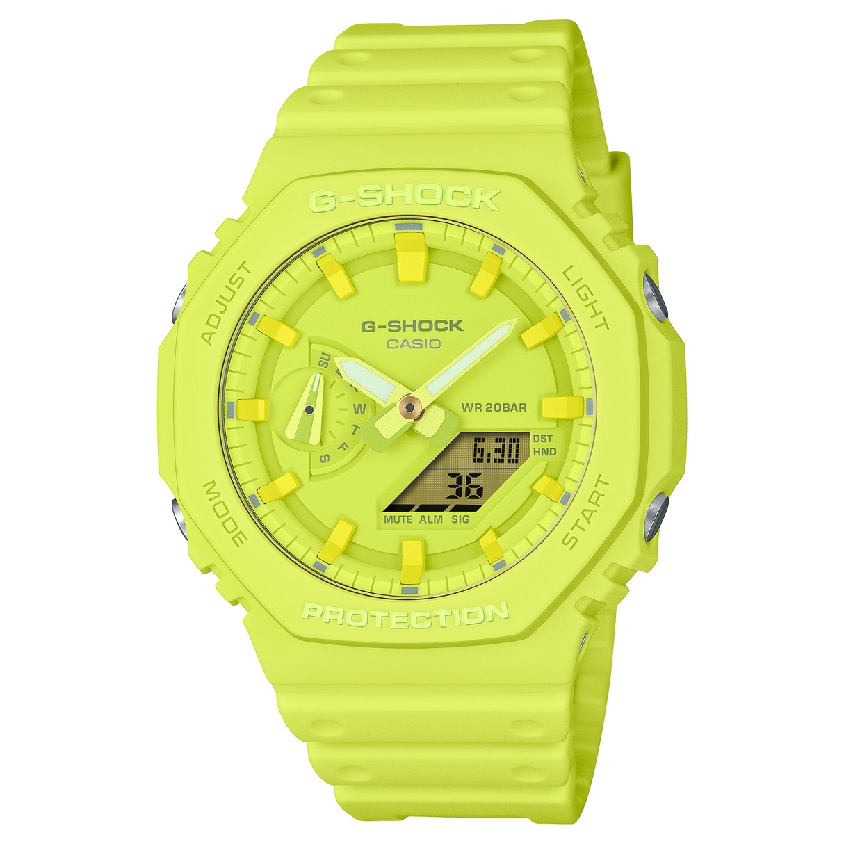 GA-2100 Reloj G-Shock Pulsera de Caucho para Hombre Doble hora