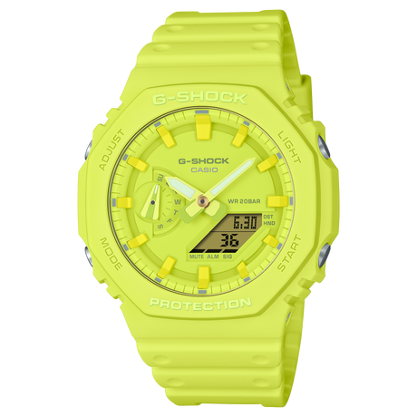 GA-2100 Reloj G-Shock Pulsera de Caucho para Hombre Doble hora
