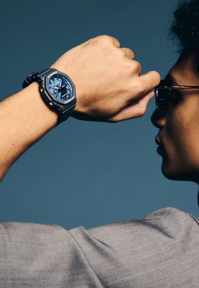 GA-2100 Reloj G-Shock Pulsera de Caucho para Hombre Doble hora