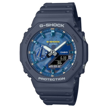 GA-2100 Reloj G-Shock Pulsera de Caucho para Hombre Doble hora