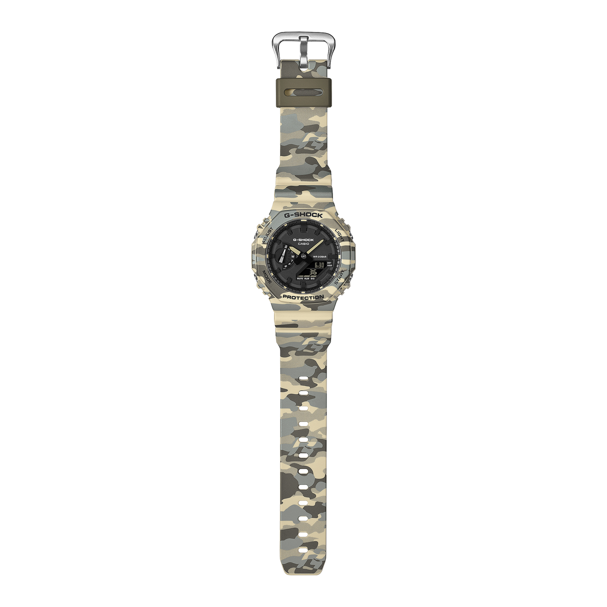 GA-2100 Reloj G-Shock Pulsera de Caucho para Hombre Doble hora