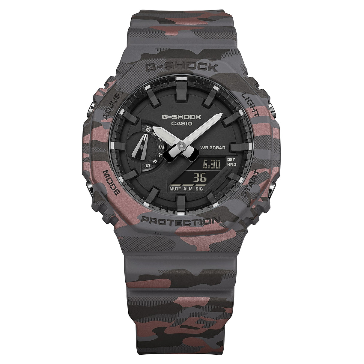 GA-2100 Reloj G-Shock Pulsera de Caucho para Hombre Doble hora