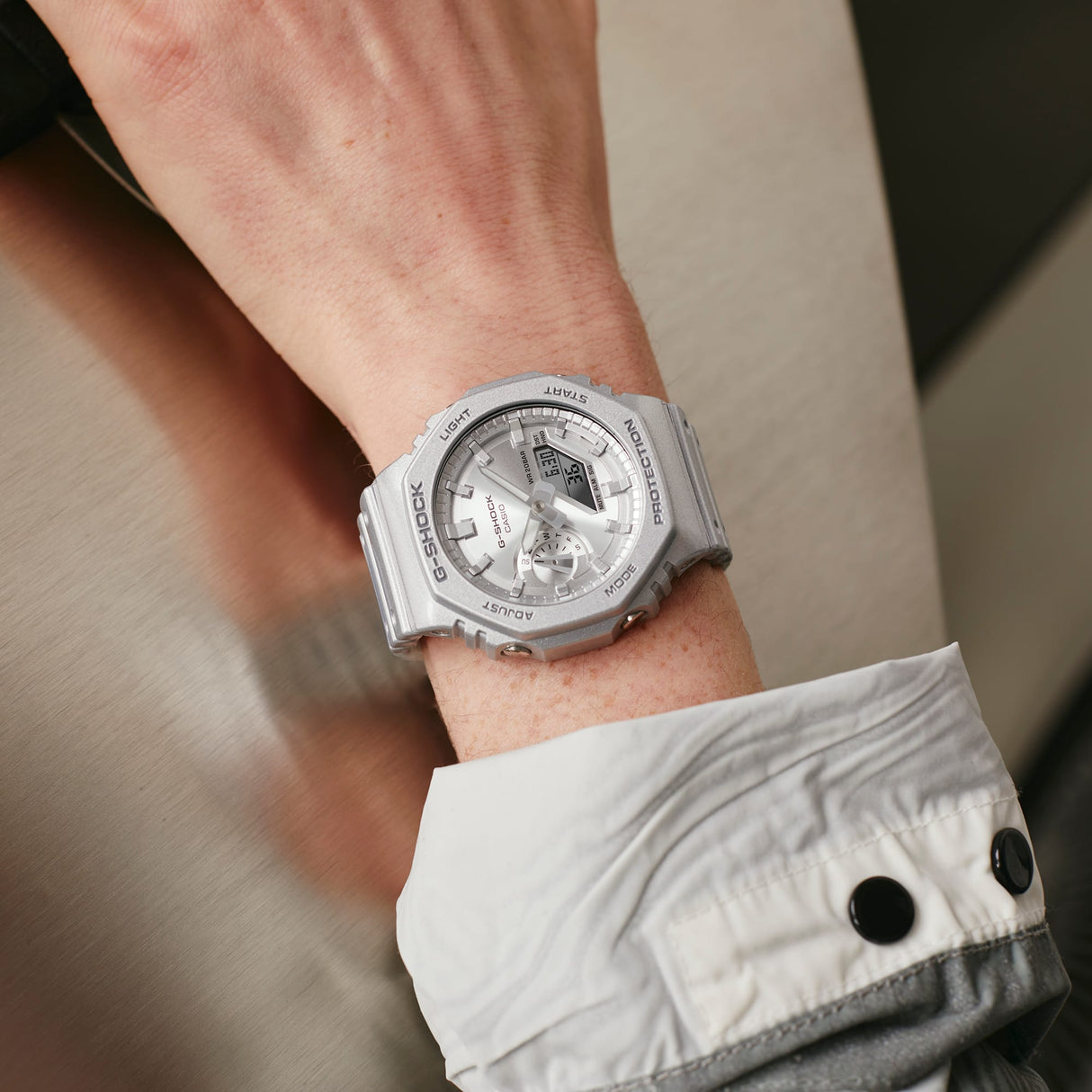 GA-2100 Reloj G-Shock Pulsera de Caucho para Hombre Doble hora