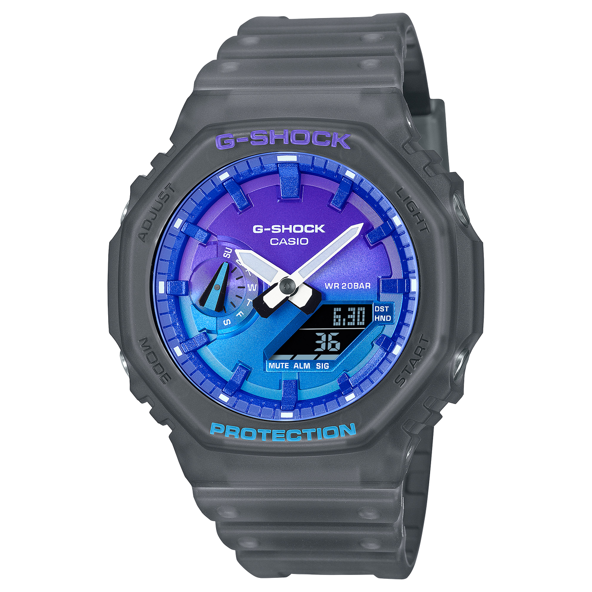 GA-2100 Reloj G-Shock Pulsera de Caucho para Hombre Doble hora