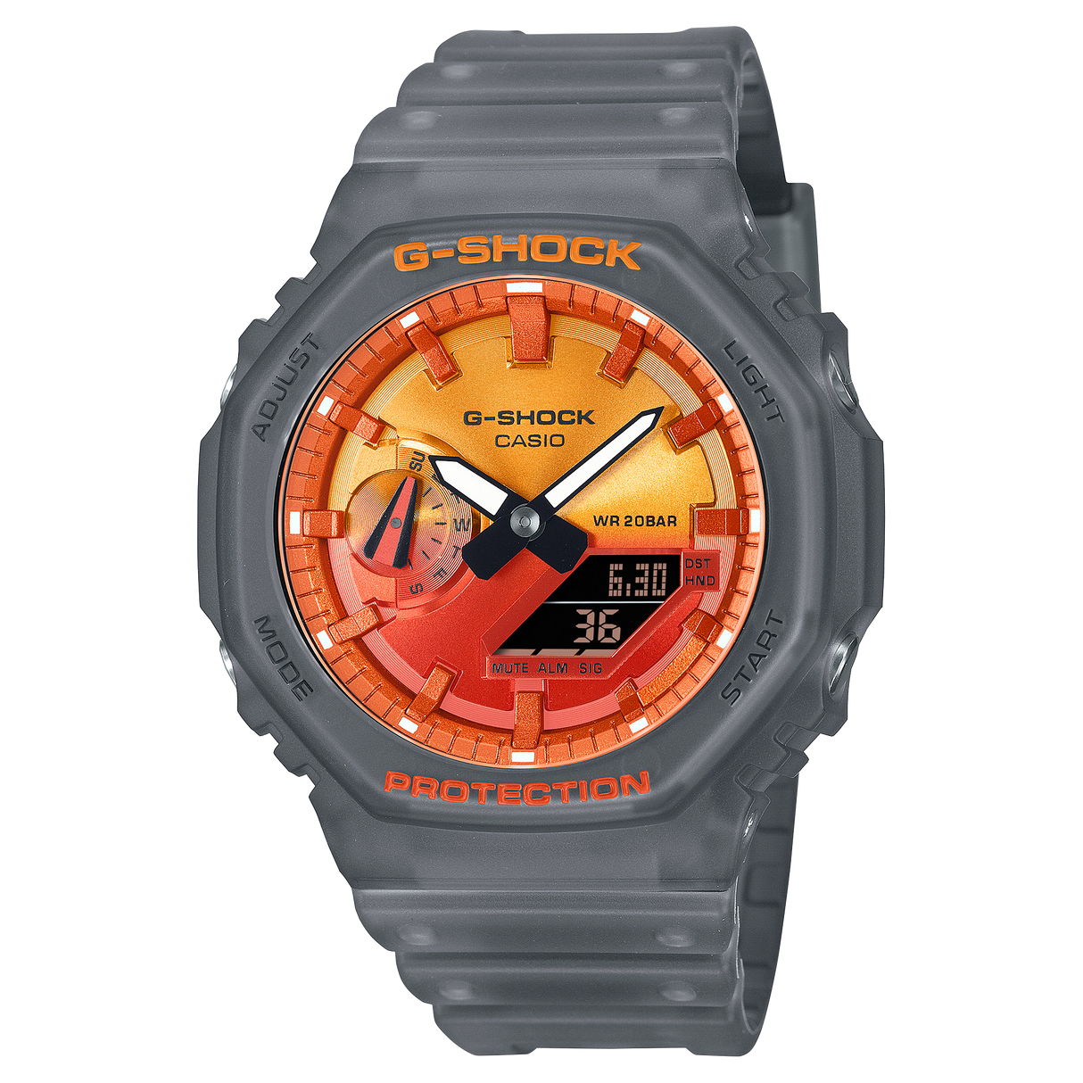 GA-2100 Reloj G-Shock Pulsera de Caucho para Hombre Doble hora
