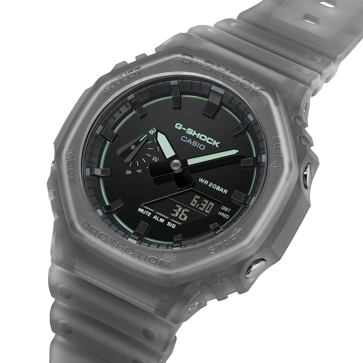 GA-2100 Reloj G-Shock Pulsera de Caucho para Hombre Doble hora