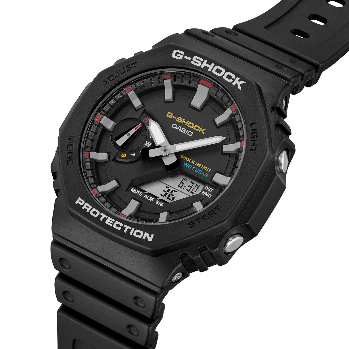 GA-2100 Reloj G-Shock Pulsera de Caucho para Hombre Doble hora