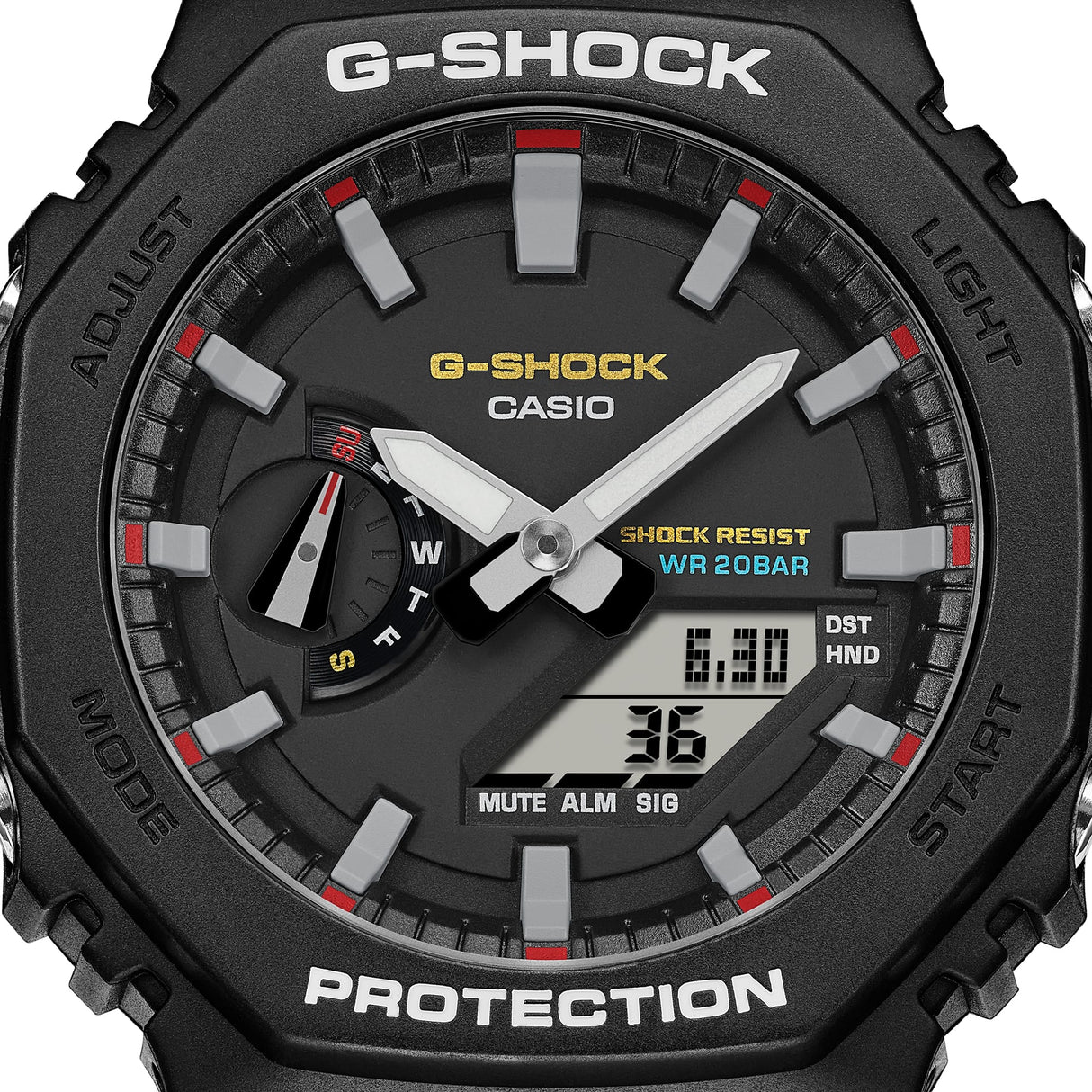 GA-2100 Reloj G-Shock Pulsera de Caucho para Hombre Doble hora