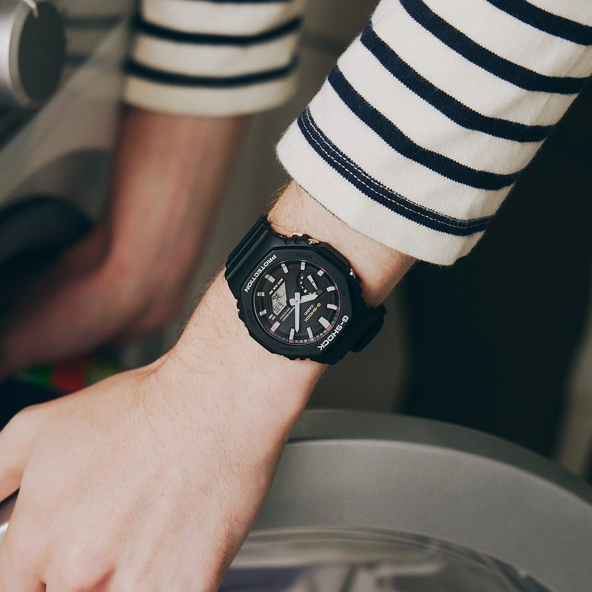 GA-2100 Reloj G-Shock Pulsera de Caucho para Hombre Doble hora