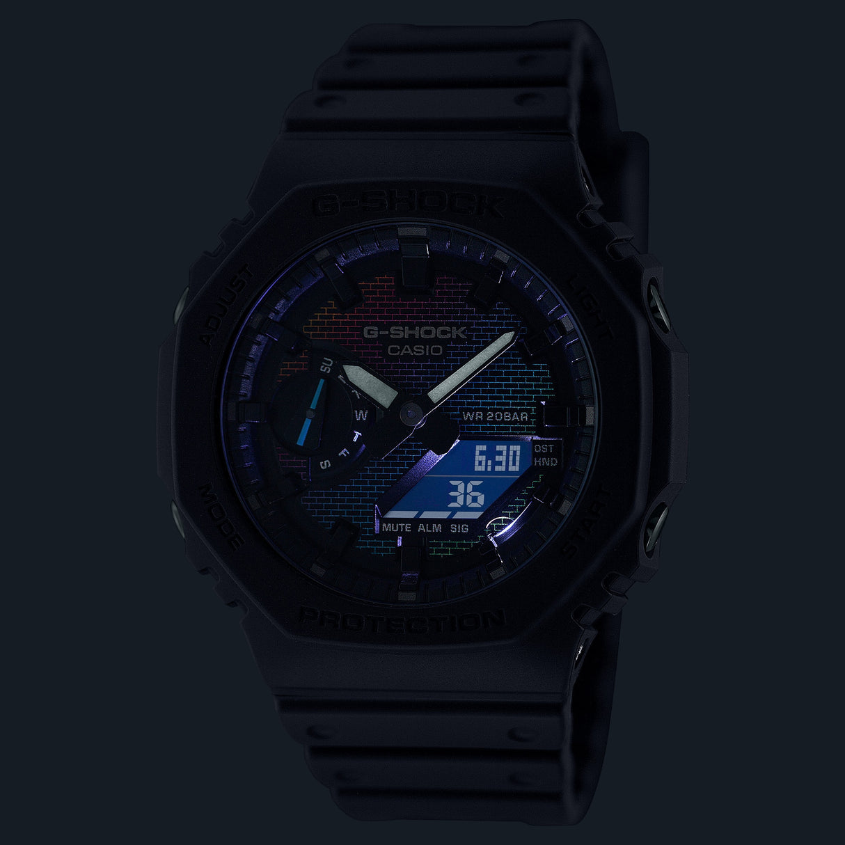 GA-2100 Reloj G-Shock Pulsera de Caucho para Hombre Doble hora