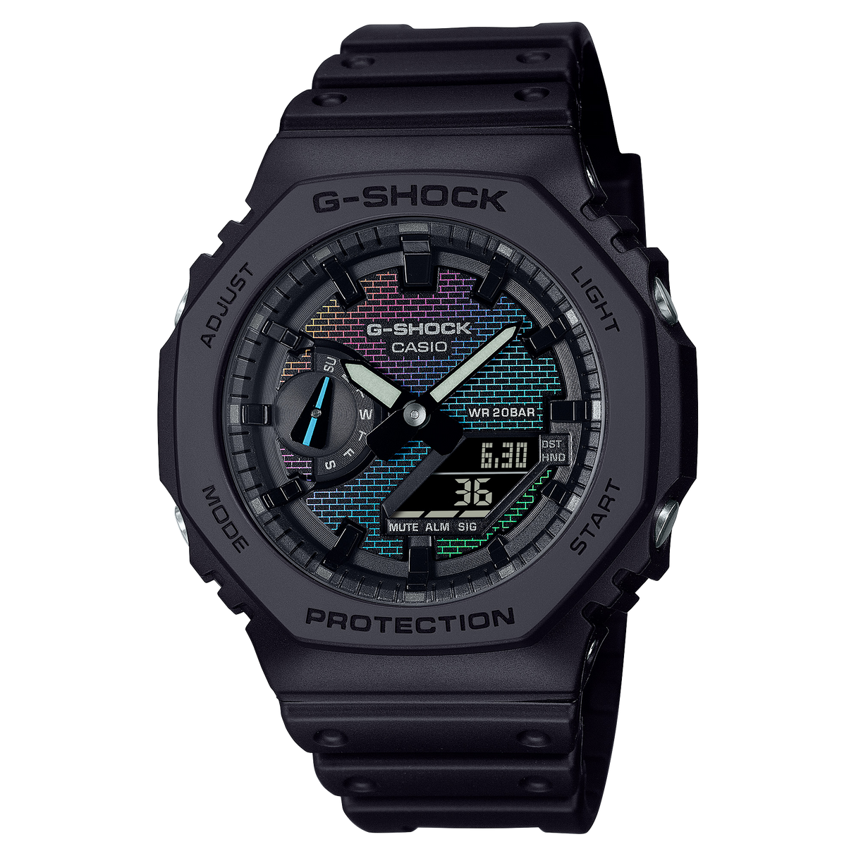GA-2100 Reloj G-Shock Pulsera de Caucho para Hombre Doble hora