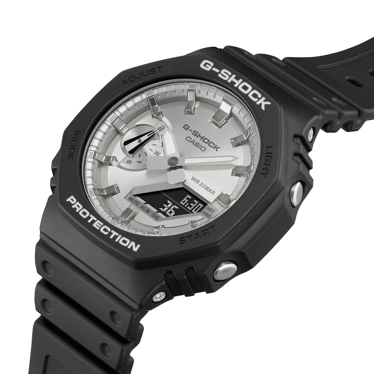GA-2100 Reloj G-Shock Pulsera de Caucho para Hombre Doble hora