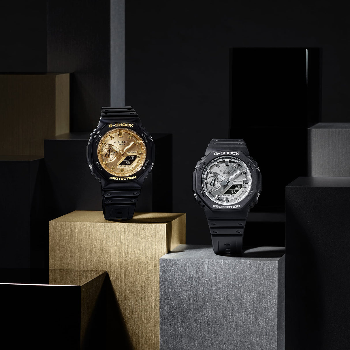 GA-2100 Reloj G-Shock Pulsera de Caucho para Hombre Doble hora