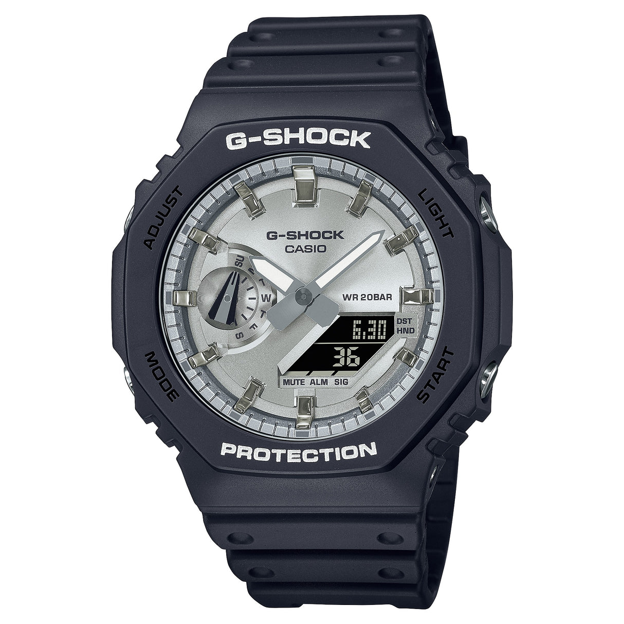 GA-2100 Reloj G-Shock Pulsera de Caucho para Hombre Doble hora