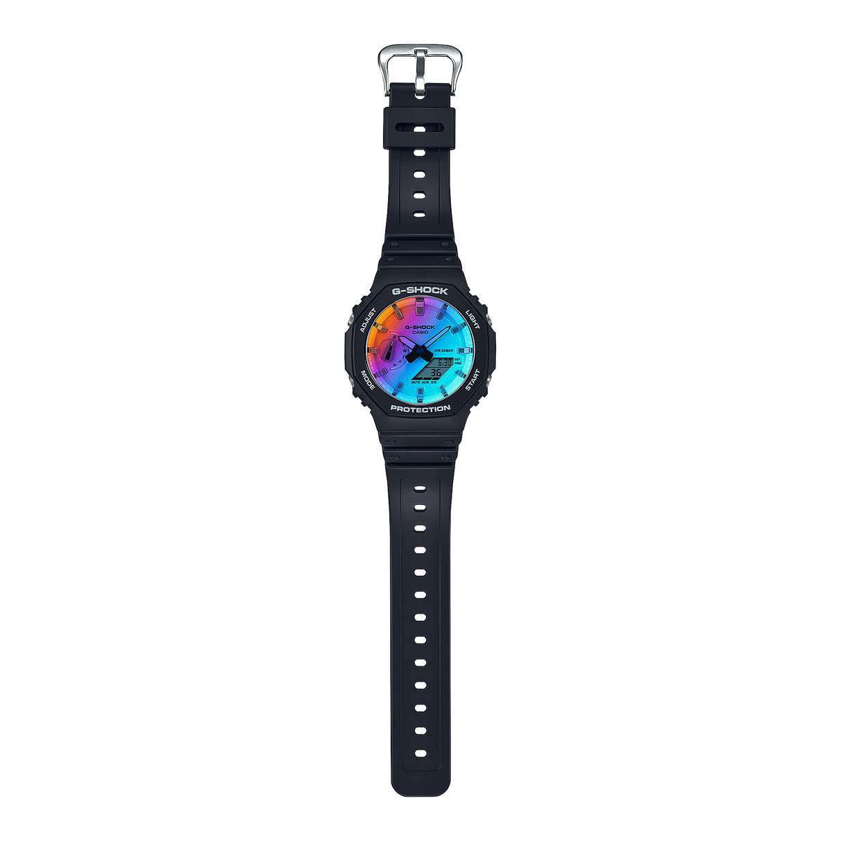 GA-2100 Reloj G-Shock Pulsera de Caucho para Hombre Doble hora
