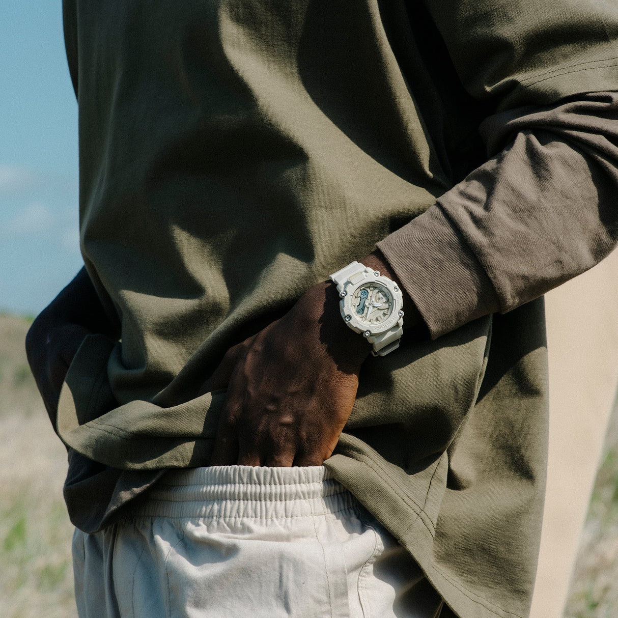 GA-2100 Reloj G-Shock Pulsera de Caucho para Hombre Doble hora