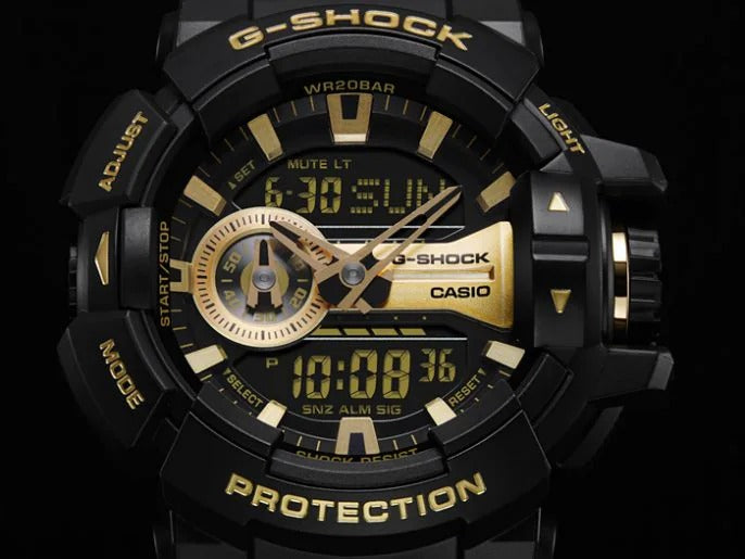 GA-400 Reloj G-Shock Pulsera de Caucho para Hombre Doble hora