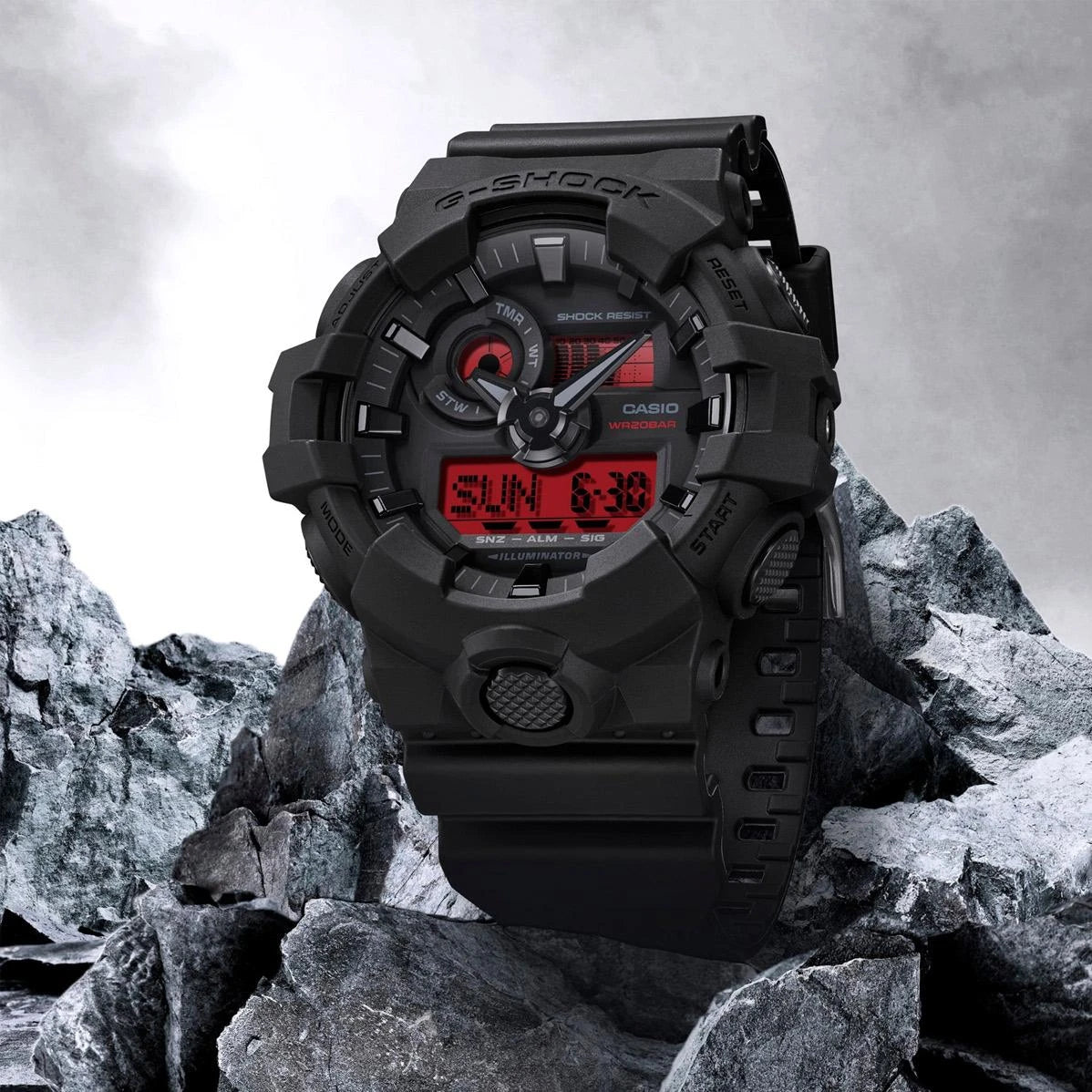 GA-700 Reloj G-Shock Pulsera de Caucho para Hombre Doble hora