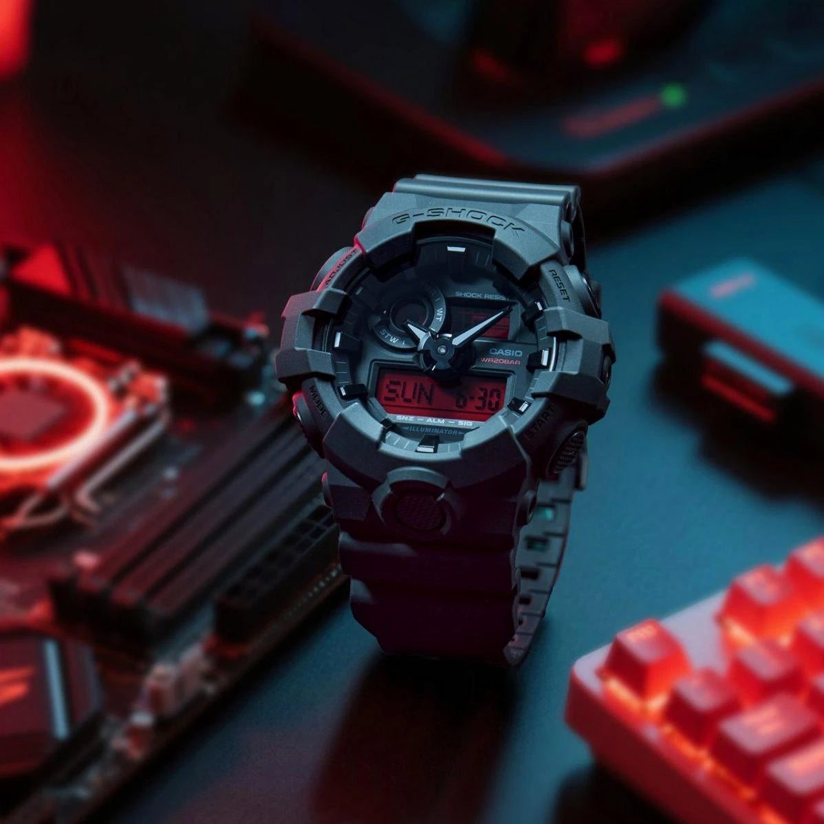 GA-700 Reloj G-Shock Pulsera de Caucho para Hombre Doble hora
