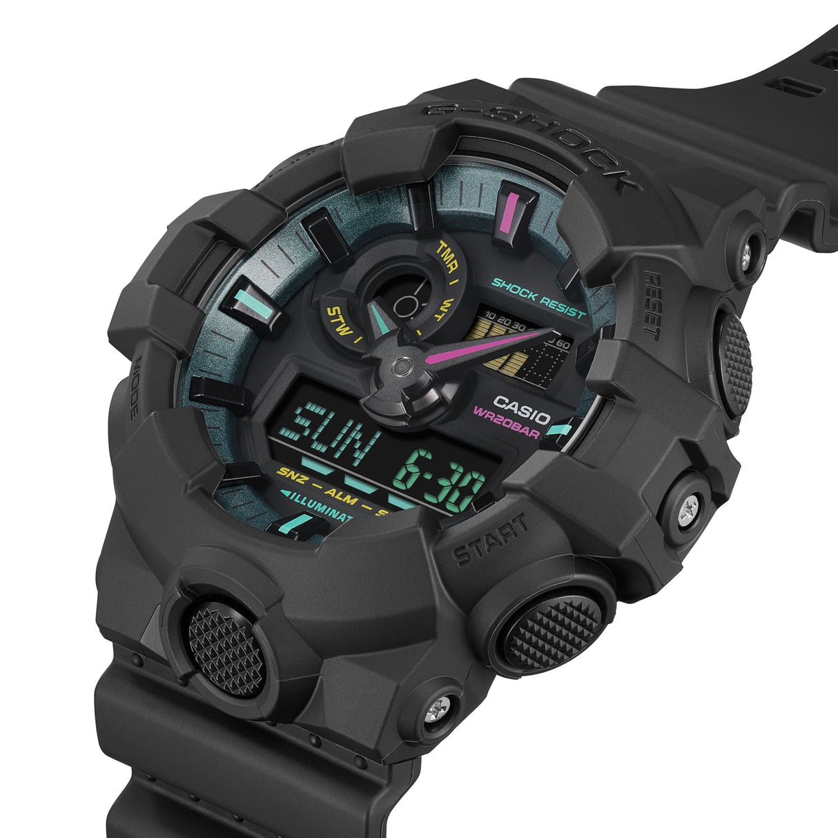 GA-700 Reloj G-Shock Pulsera de Caucho para Hombre Doble hora