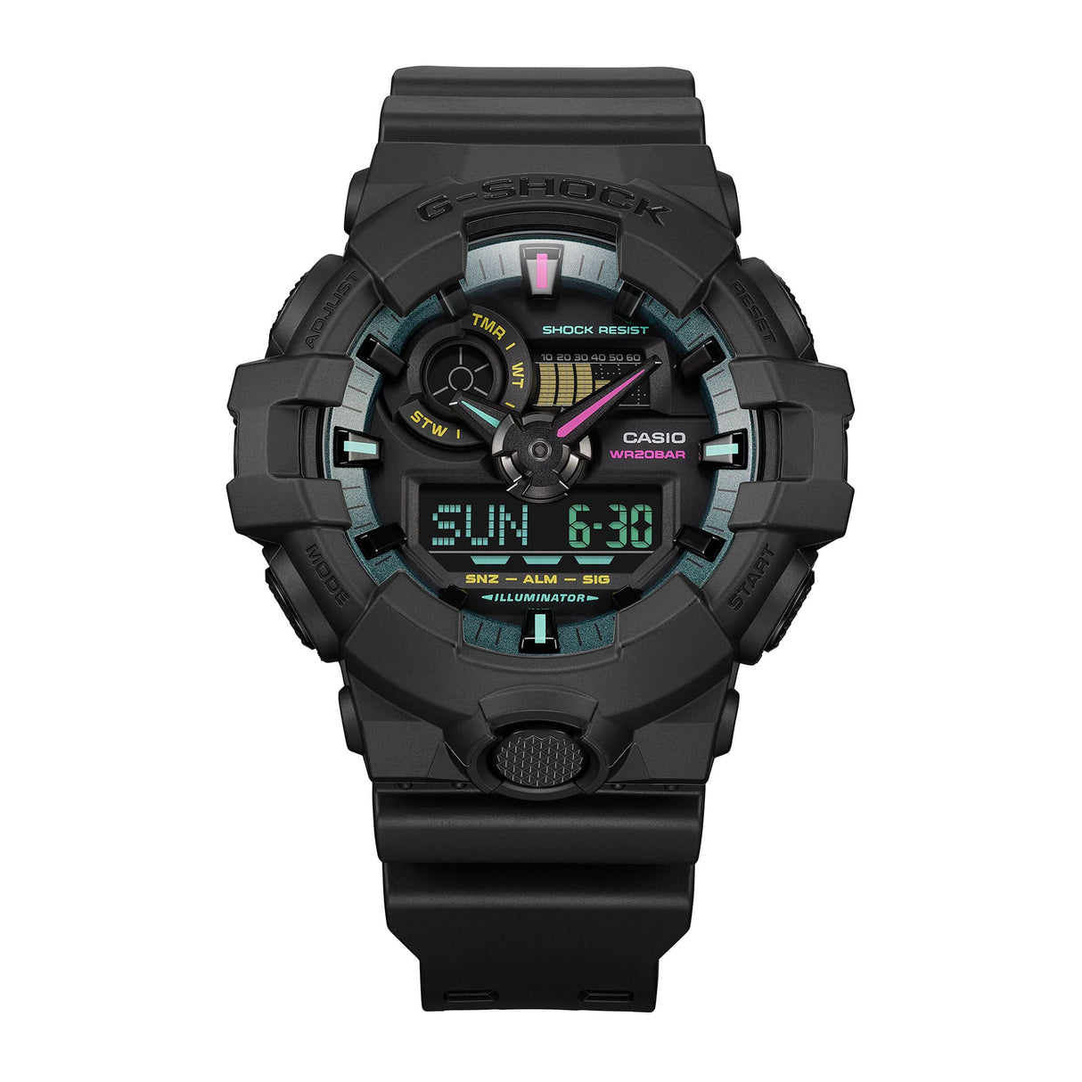 GA-700 Reloj G-Shock Pulsera de Caucho para Hombre Doble hora