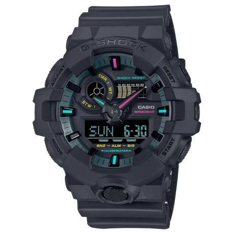 GA-700 Reloj G-Shock Pulsera de Caucho para Hombre Doble hora