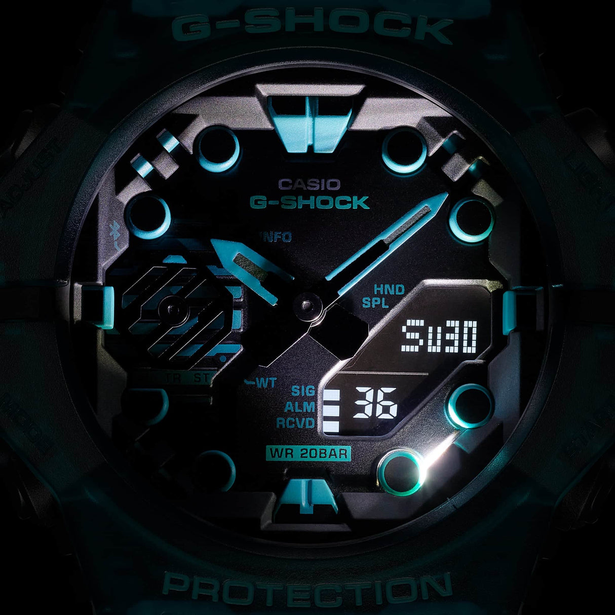 GA-B001 Reloj G-Shock Pulsera de Resina para Hombre Doble hora Bluetooth