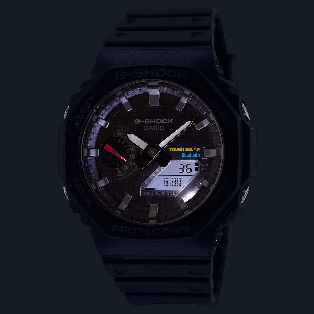 GA-B2100 Reloj G-Shock Pulsera de Goma para Hombre Doble hora Bluetooth