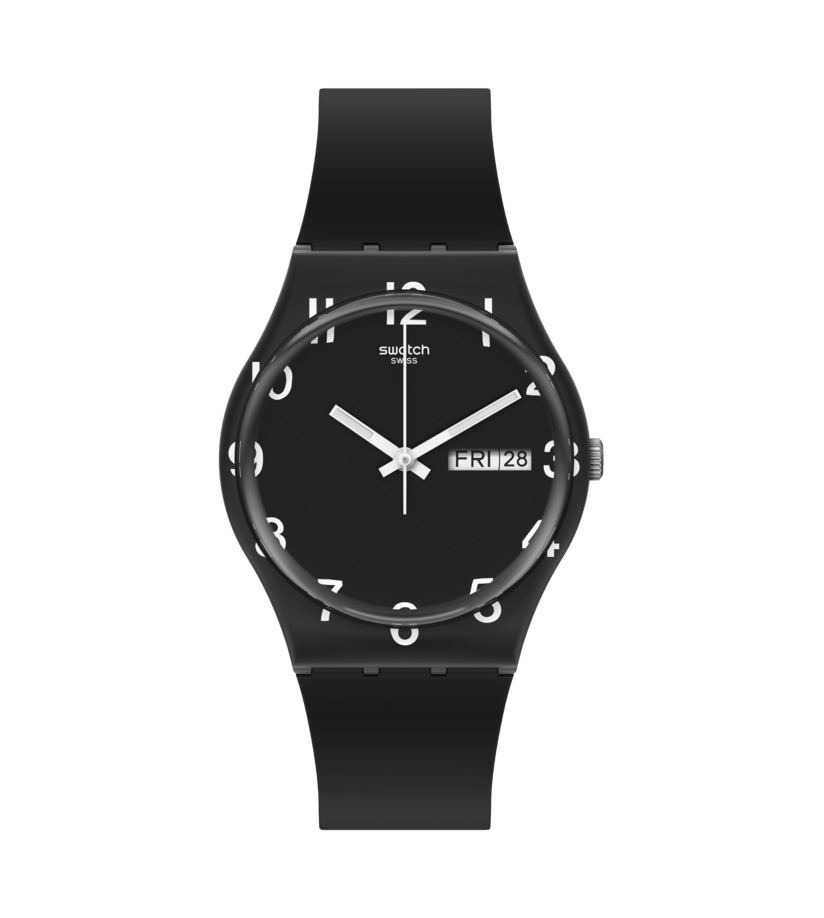 GB757 Reloj Swatch Over Black de hombre pulsera de resina 34 mm